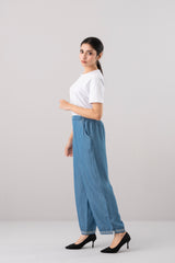 Relaxed Fit Denim-Style Ethnic Pants