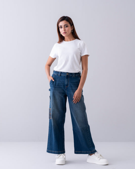 Wide-Leg High-Waist Denim