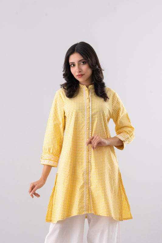 Smart Fit Checkered Ethnic Kurti