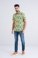 Regular Fit Tropical Printed Casual Shirt
