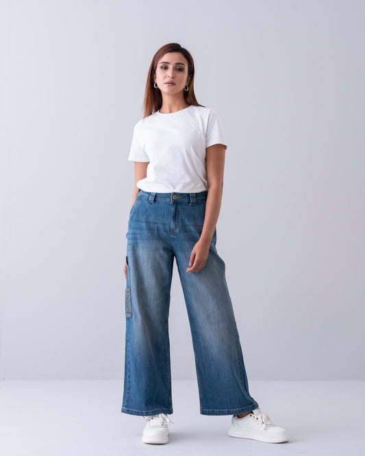 Wide-Leg High-Waist Denim