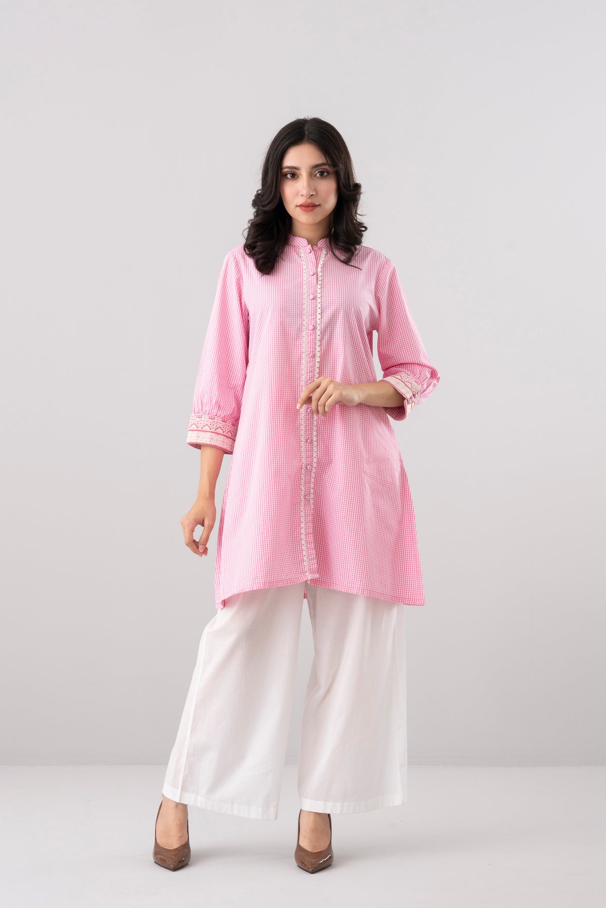 Smart Fit Checkered Ethnic Kurti