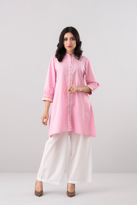 Smart Fit Checkered Ethnic Kurti