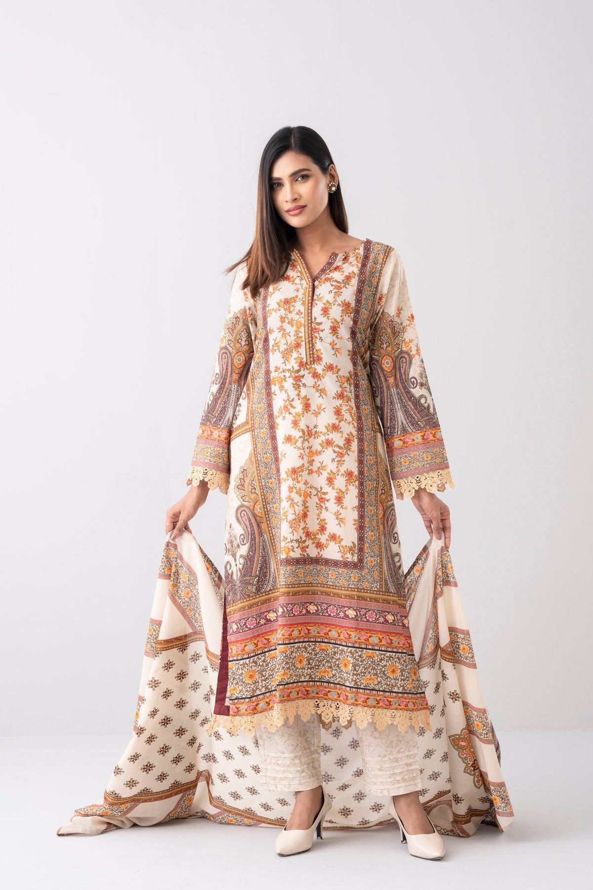 Smart Fit Printed Three-Piece Lawn
