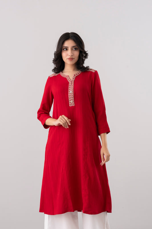 Smart Fit Embroidered Ethnic Kurta