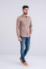 Slim Fit Paisley Printed Casual Shirt