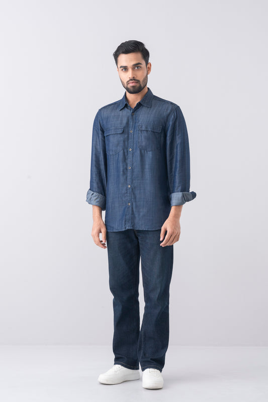 Regular Fit Denim Casual Shirt