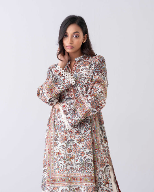 Relaxed Fit Printed One-Piece Lawn Kurti