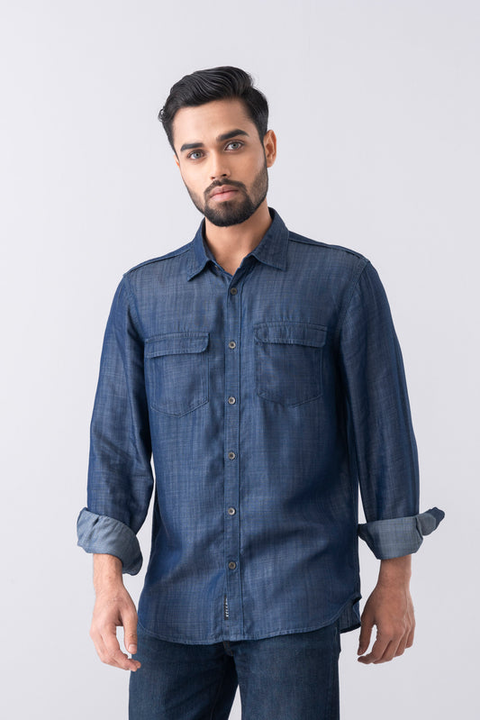 Regular Fit Denim Casual Shirt
