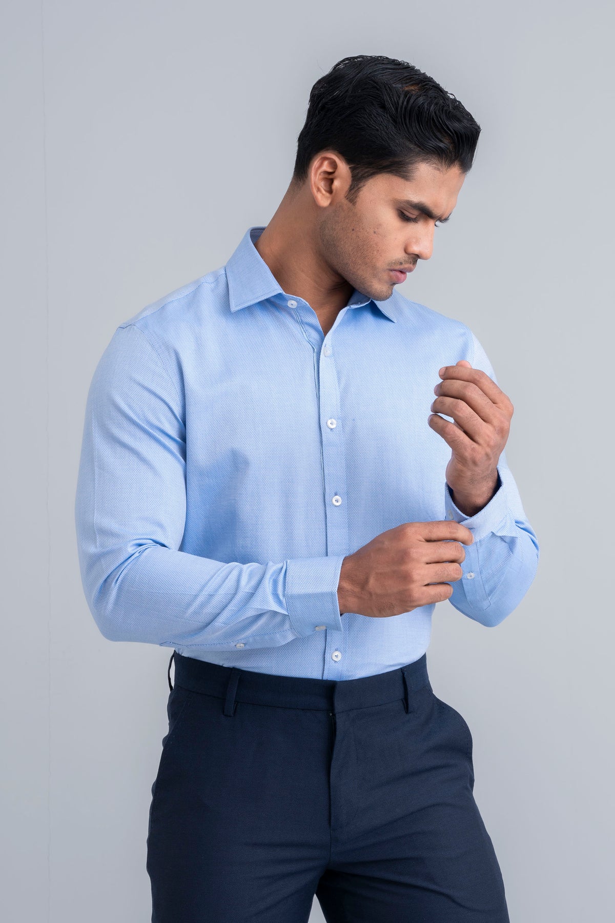 Slim Fit Dobby-Textured Templeton Formal Shirt