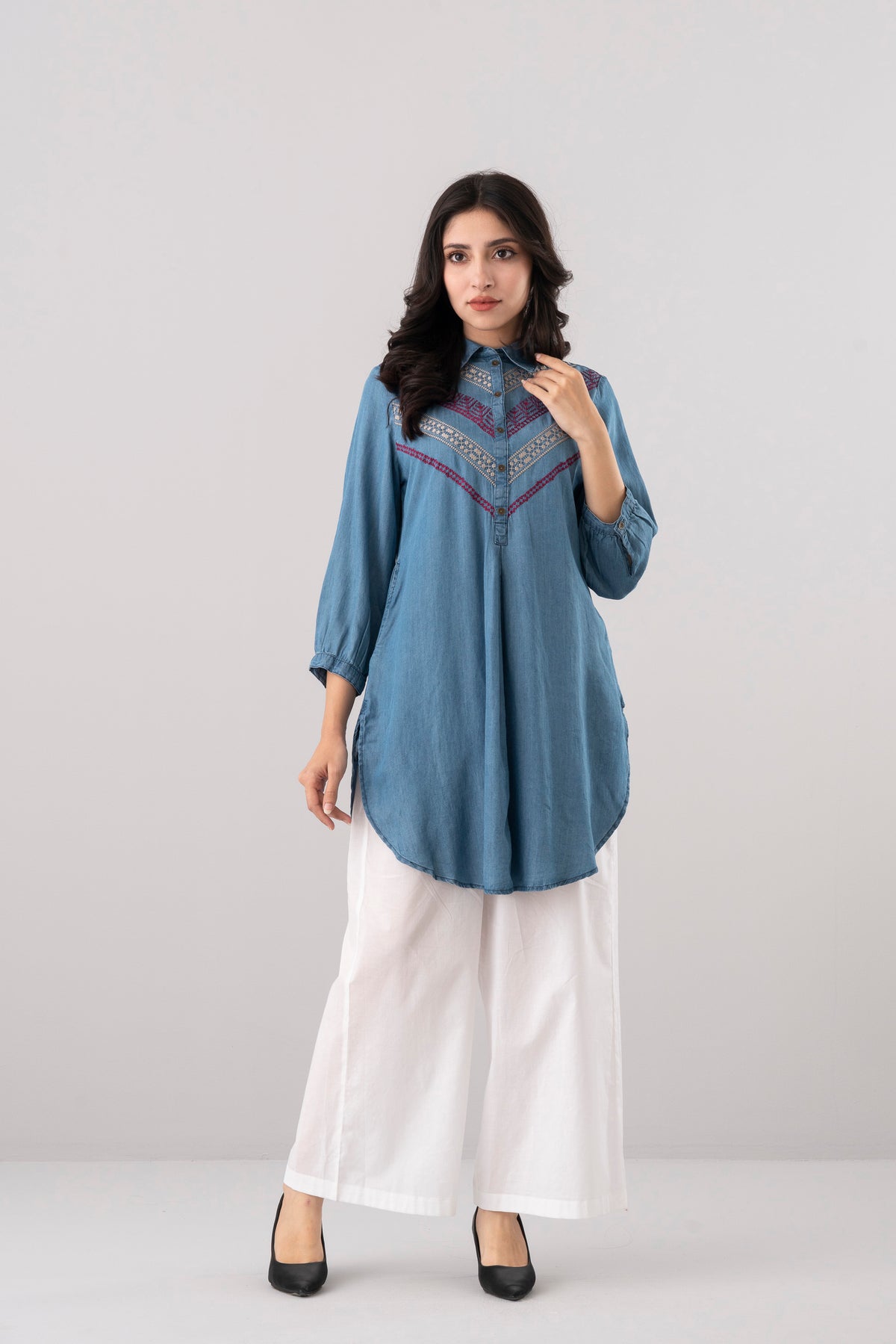Smart Fit Denim-Style Ethnic Kurti