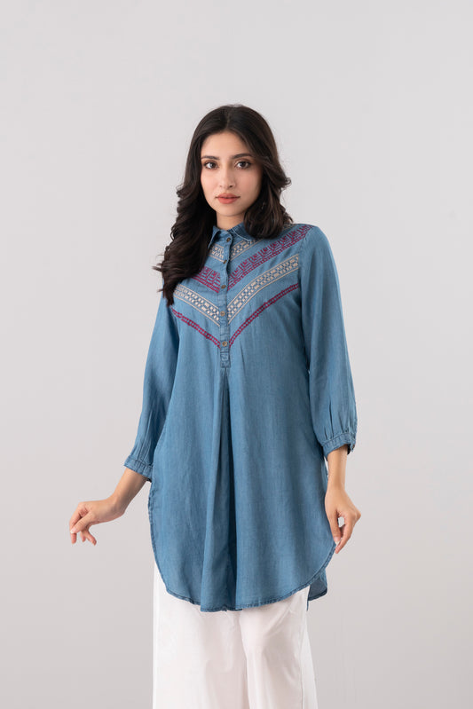 Smart Fit Denim-Style Ethnic Kurti
