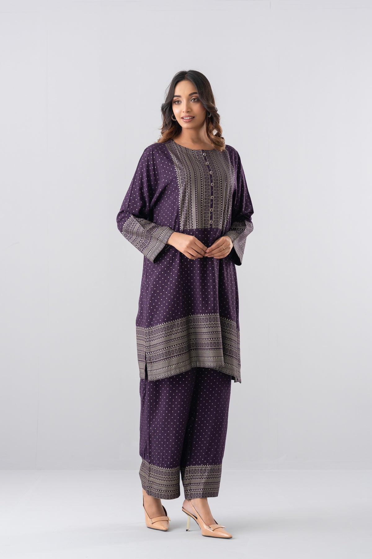 Relaxed Fit Printed Two-Piece Ethnic Set