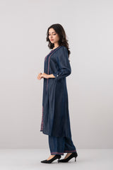 Smart Fit Denim-Style Embroidered Ethnic Kurta