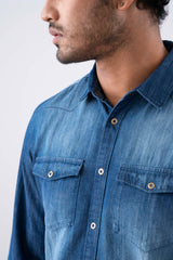 Slim Fit Denim Casual Shirt