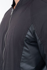Biker-Style Coated Twill Jacket