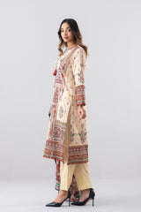 Smart Fit Printed Three-Piece Lawn with Silk Dupatta