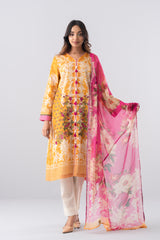 Smart Fit Digital Printed Two-Piece Lawn with Chiffon Dupatta