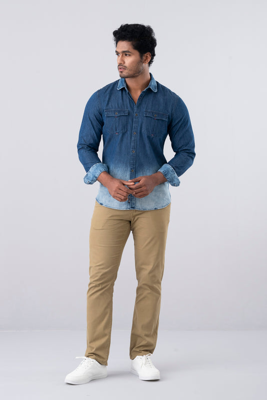 Regular Fit Denim Casual Shirt