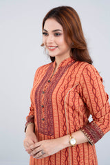 Long-Length Viscose Ethnic Kurta - One Piece