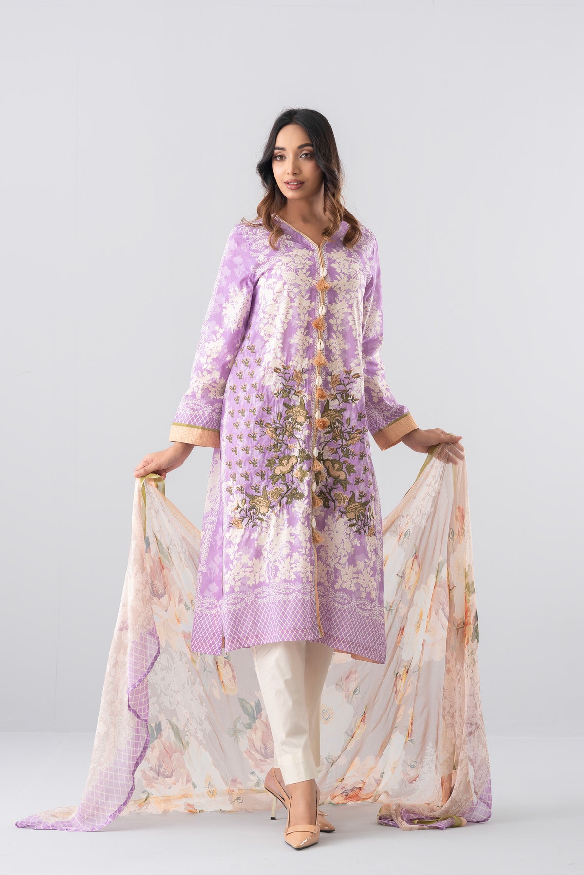 Smart Fit Printed Two-Piece Lawn with Chiffon Dupatta