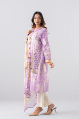 Smart Fit Digital Printed Two-Piece Lawn with Chiffon Dupatta