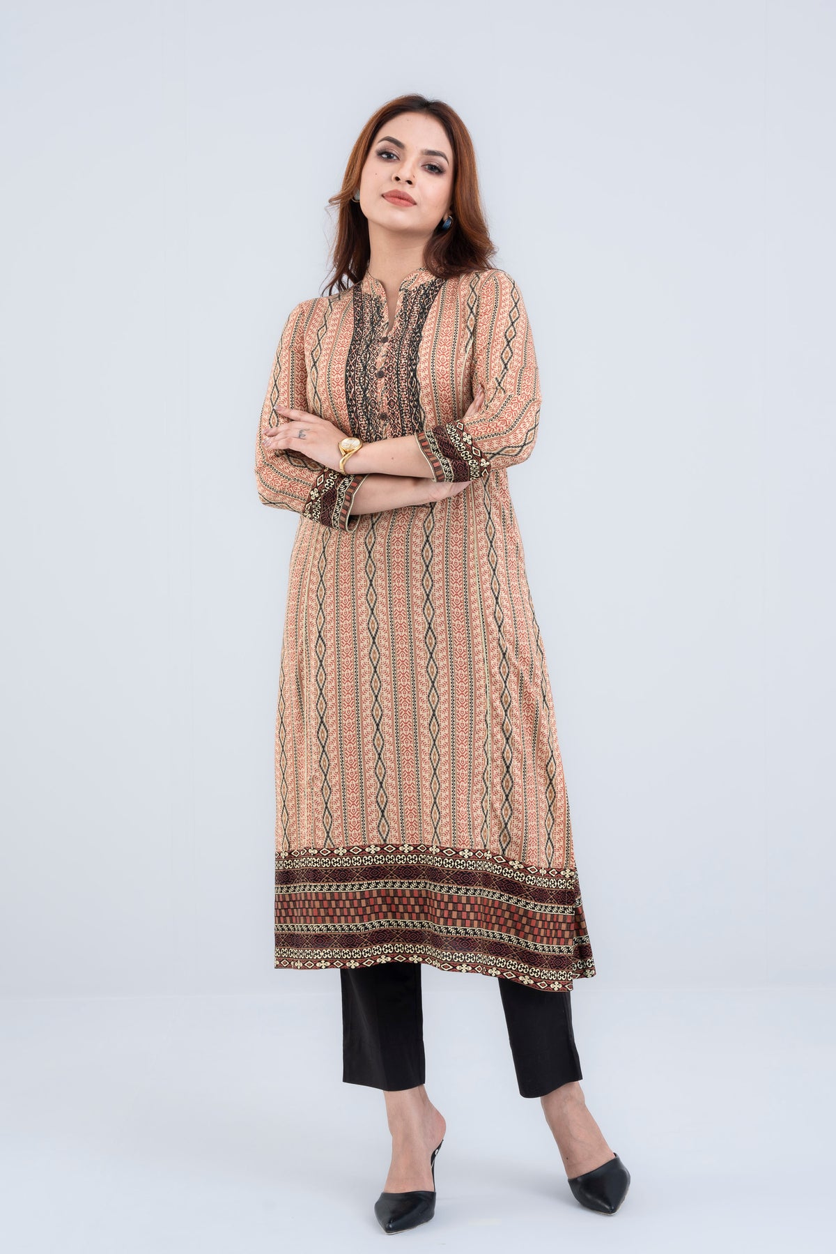 Long-Length Viscose Ethnic Kurta - One Piece
