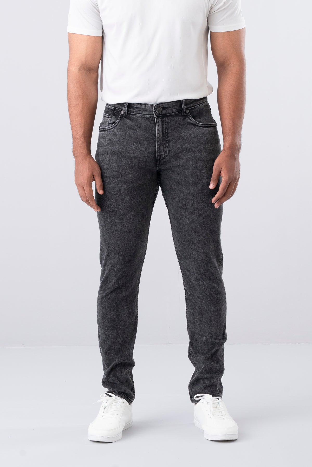 Tapered Fit Black Jeans