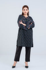 Digital Printed Lawn Kurta with Multicolor Tassels - One Piece