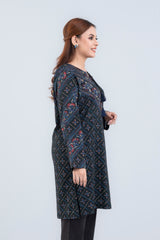 Digital Printed Lawn Kurta with Multicolor Tassels - One Piece