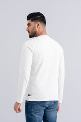 Full-Sleeve Cotton T-Shirt with Print on Chest