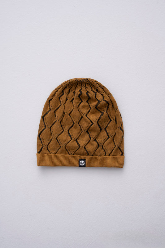 Diamond-Pattern Knit Cap
