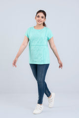 Regular Fit Crew Neck T-Shirt with Tonal Embroidery