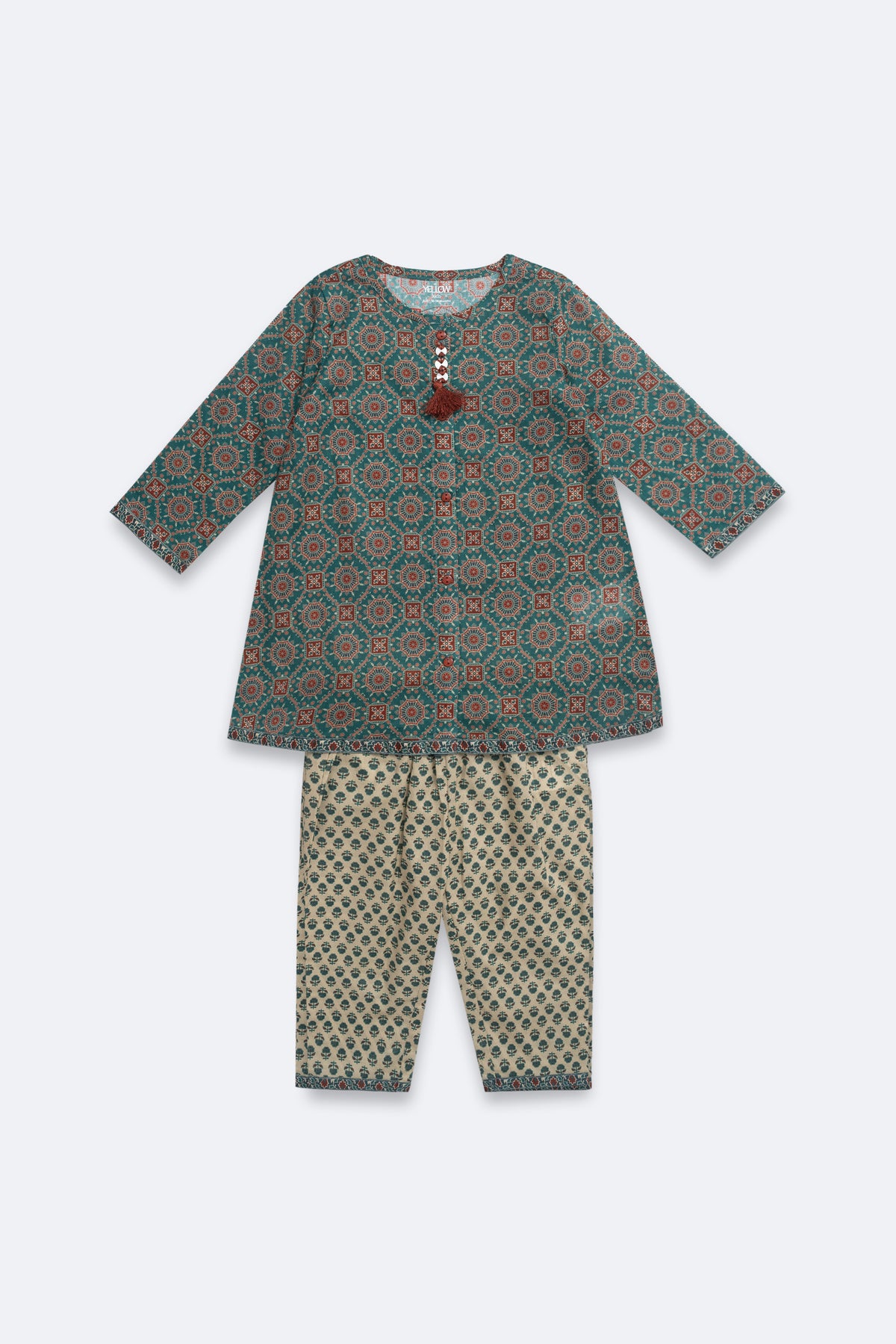 Newborn Girls' Ethnic Set (3-6 Months)