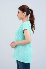 Regular Fit Crew Neck T-Shirt with Tonal Embroidery