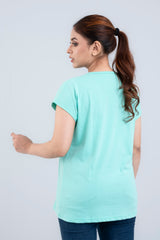 Regular Fit Crew Neck T-Shirt with Tonal Embroidery