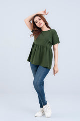 Regular Fit Crew Neck T-Shirt with Tonal Embroidery