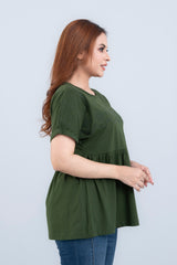 Regular Fit Crew Neck T-Shirt with Tonal Embroidery