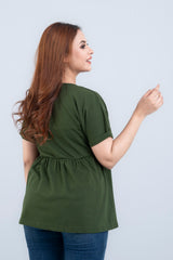 Regular Fit Crew Neck T-Shirt with Tonal Embroidery