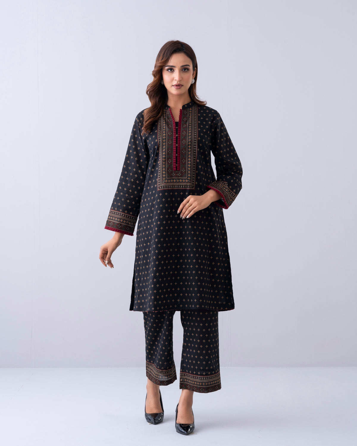 Relaxed Fit Printed Two-Piece Ethnic Set