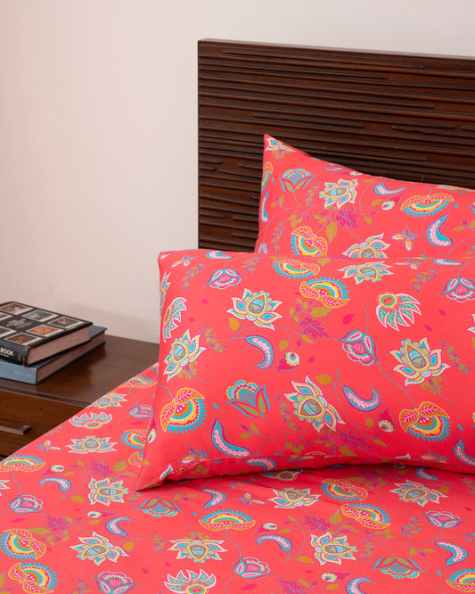 Queen-Size Bed Sheet - Multicolor Paisley