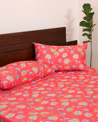 Queen-Size Bed Sheet - Multicolor Paisley