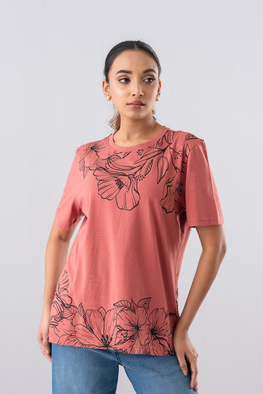 Regular Fit Floral Print T-Shirt