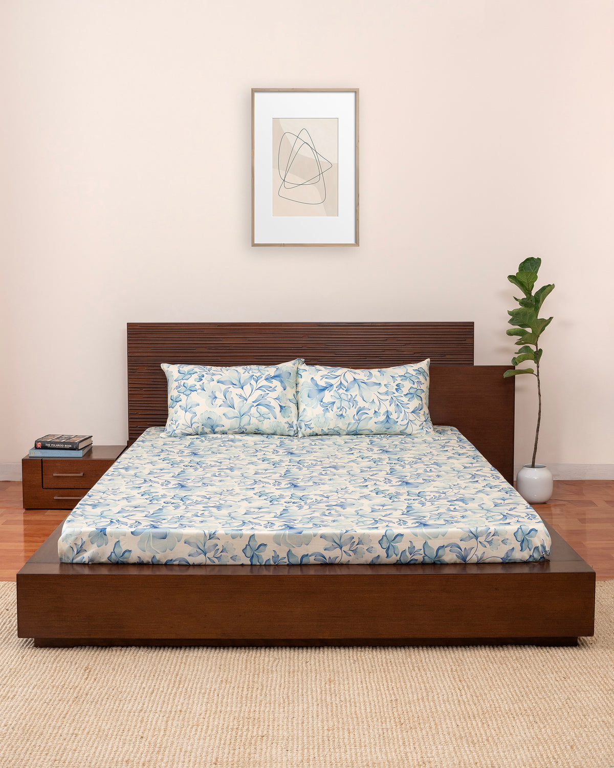 Queen-Size Bed Sheet - Power Blue