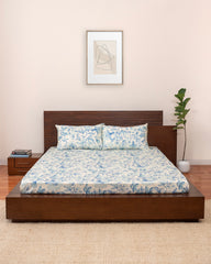 Queen-Size Bed Sheet - Power Blue