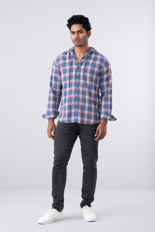 Regular Fit Hooded Casual Shirt