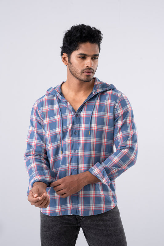 Regular Fit Hooded Casual Shirt