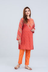Digital Printed Lawn Kurta with Multicolor Tassels - One Piece