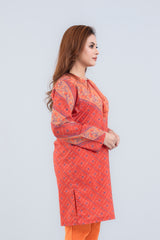 Digital Printed Lawn Kurta with Multicolor Tassels - One Piece