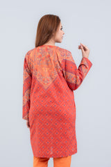 Digital Printed Lawn Kurta with Multicolor Tassels - One Piece